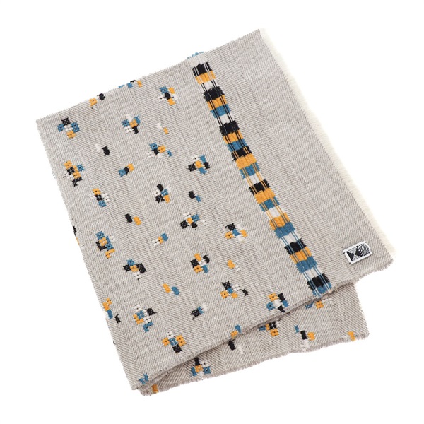 square scarf / embryo ウールリネン ライトグレー