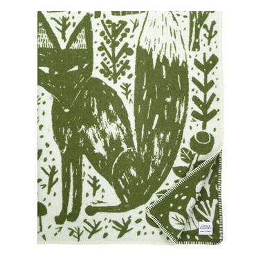 Metsikko メツィッコ ブランケット 130×200cm / オリーブ×ホワイト