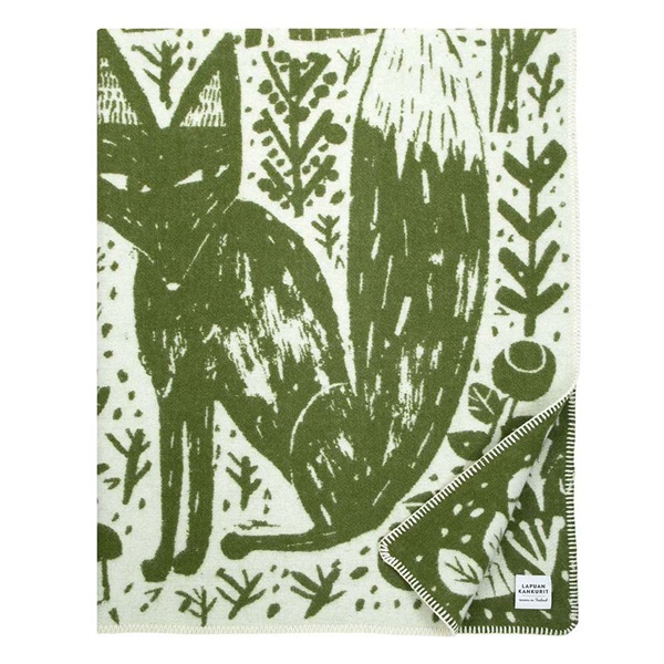 Metsikko メツィッコ ブランケット 130×200cm / オリーブ×ホワイト