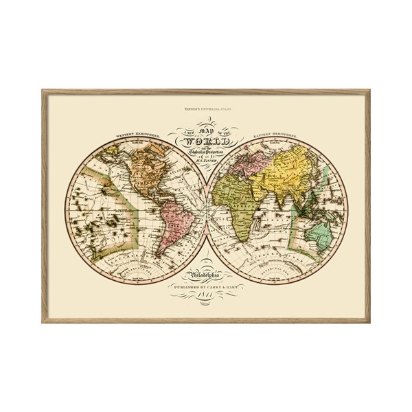 アートポスター フレーム付き 50×70cm / Map of the world