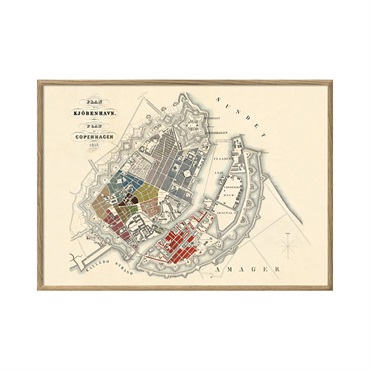  アートポスター フレーム付き 50×70cm / Map of Copenhagen