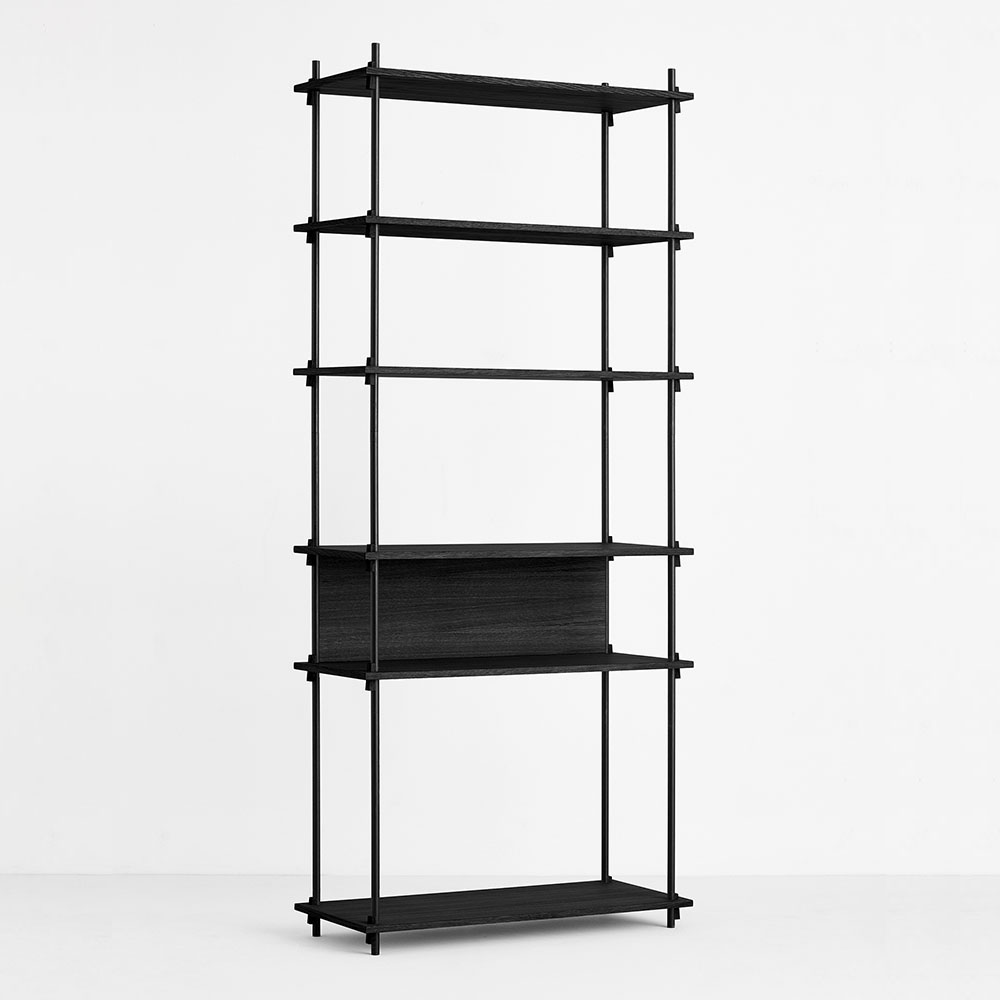 シェルビングシステム シングル H200cm / ブラック