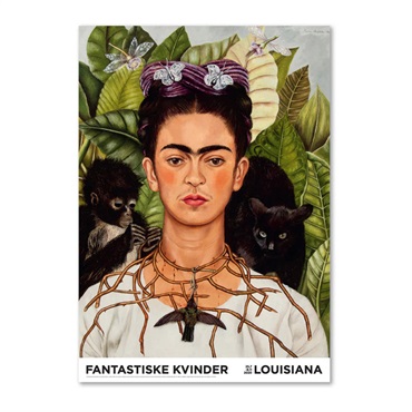 【期間限定】ルイジアナ近代美術館ポスター / Self-Portrait with Thorn Necklace and Hummingbird (1940) / Frida Kahlo (A1)