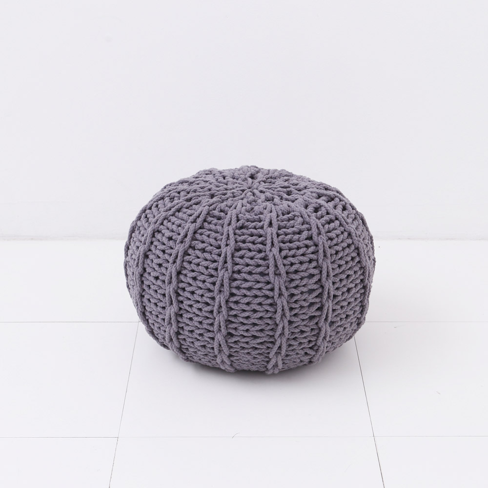 ニットプフS 40cm クッション オットマン / ニュートラルグレー