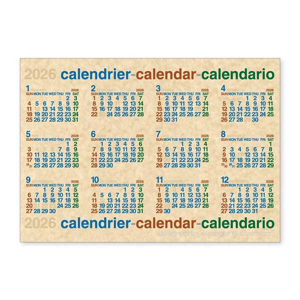 カレンダー 2026 B2 ポスタータイプ / ナチュラル