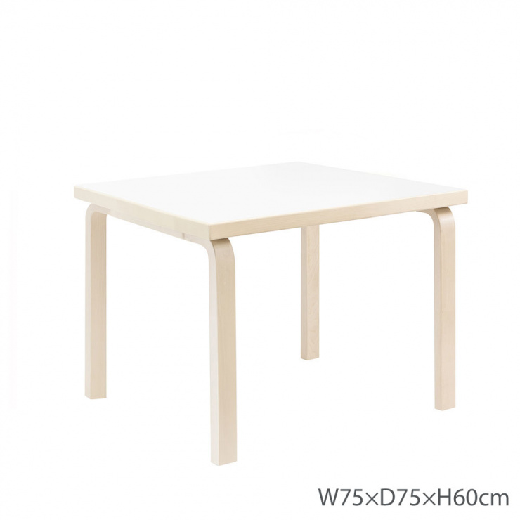 テーブル 81C 子ども用 W75×D75×H60cm / ホワイトラミネート