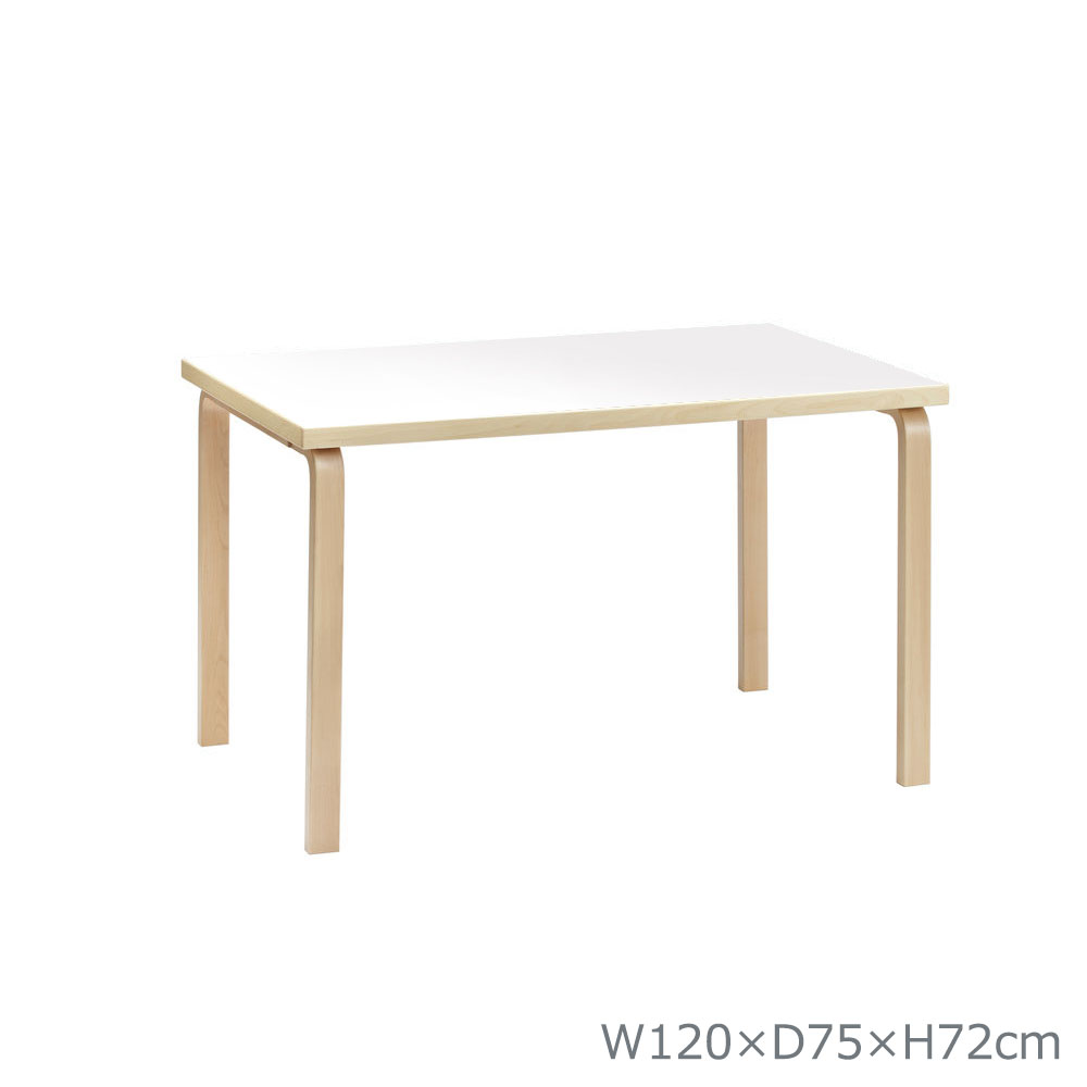 テーブル 81B W120×D75cm / ホワイトラミネート
