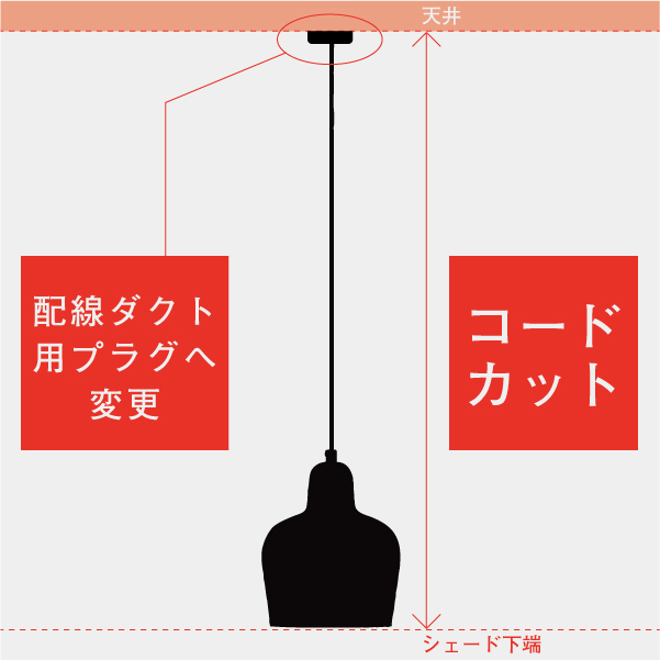 配線ダクト用プラグ仕様 + コードカット / アルテック専用