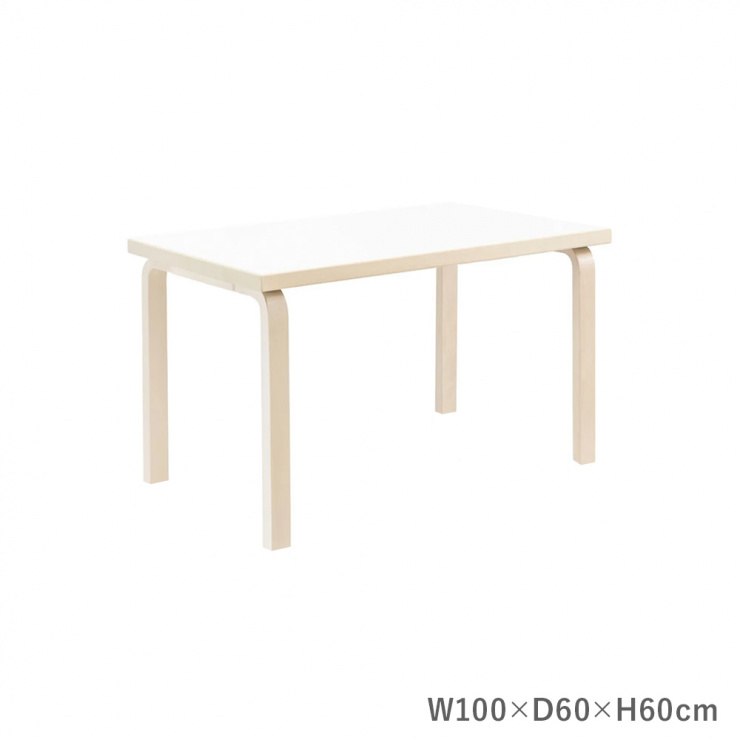 80Bテーブル 子ども用 W100×D60×H60cm / ホワイトラミネート