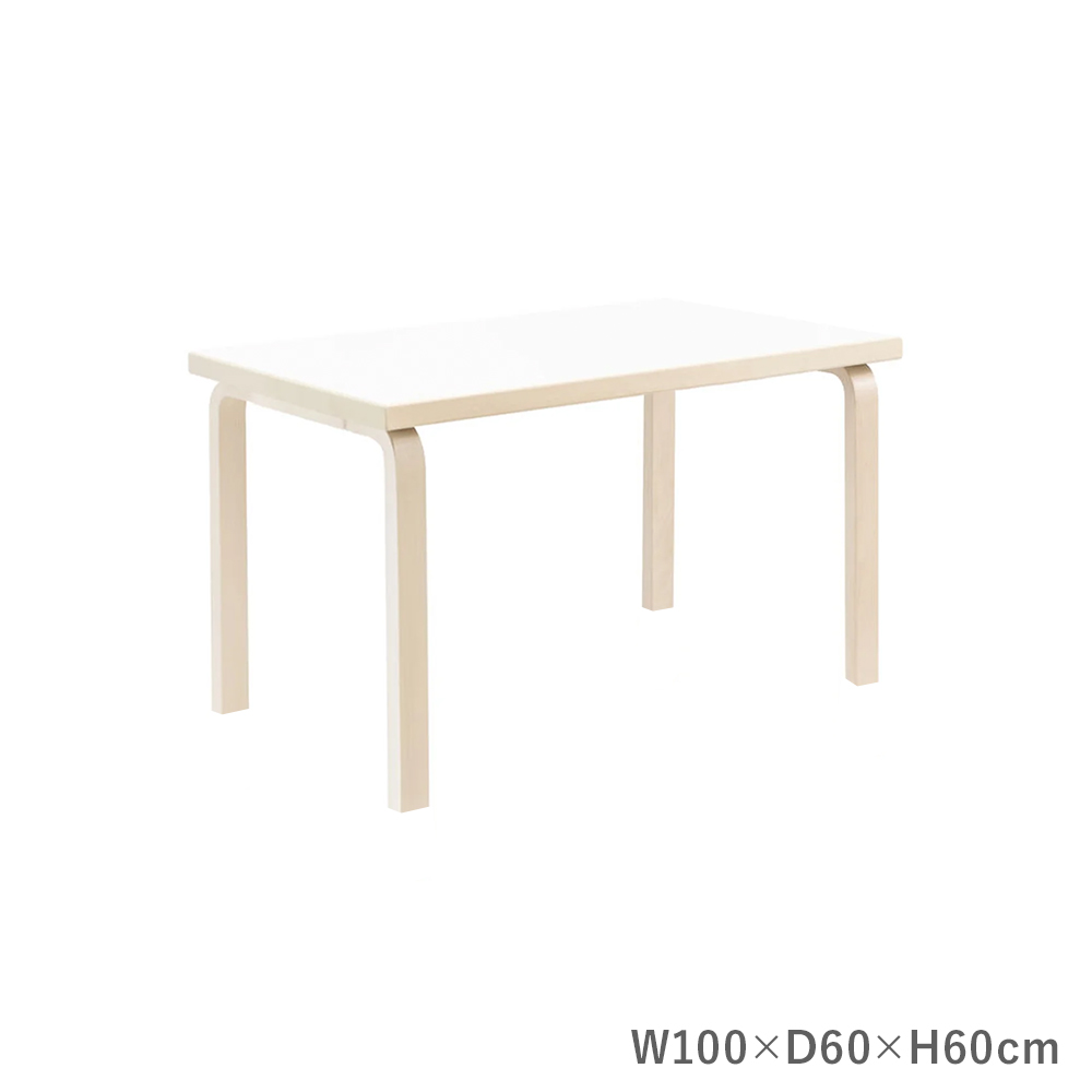80Bテーブル 子ども用 W100×D60×H60cm / ホワイトラミネート