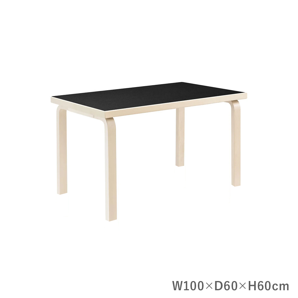 80Bテーブル 子ども用 W100×D60×H60cm / ブラックリノリウム