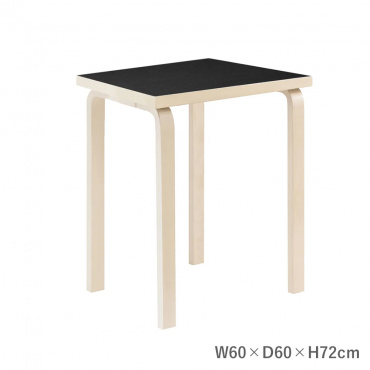 テーブル 80C W60×D60cm / ブラックリノリウム