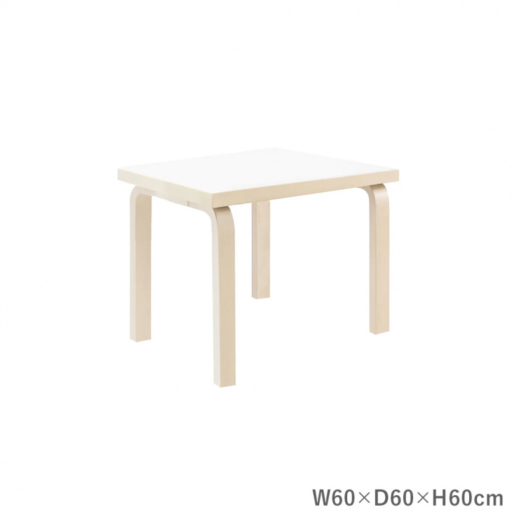 80Cテーブル 子ども用 W60×D60×H60cm / ホワイトラミネート