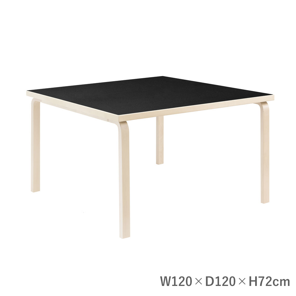 テーブル 84 W120×D120cm / ブラックリノリウム