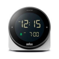 ブラウン　BRAUN 時計 電波 デジタル 温度　湿度　置き時計　壁掛け ブラウン デジタルアラームテーブルクロック BC24W / ホワイトBraun