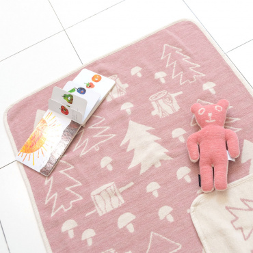 シュニールコットンブランケット ミニ 70×90cm / マッシュルーム ピンク