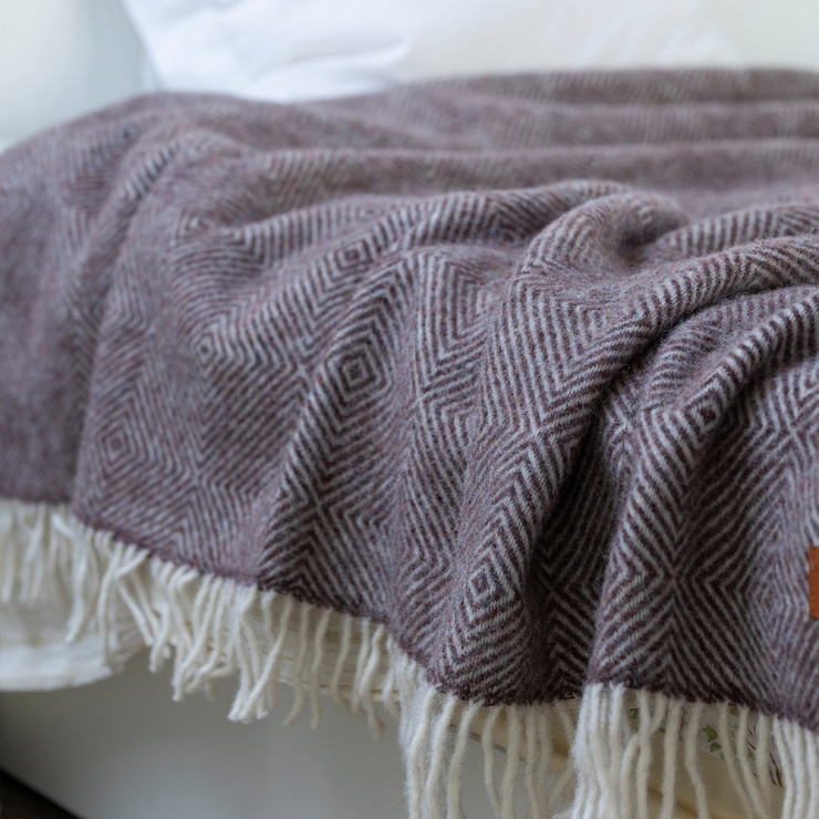 ウールスロー130×200cm / グースアイ ブラウン