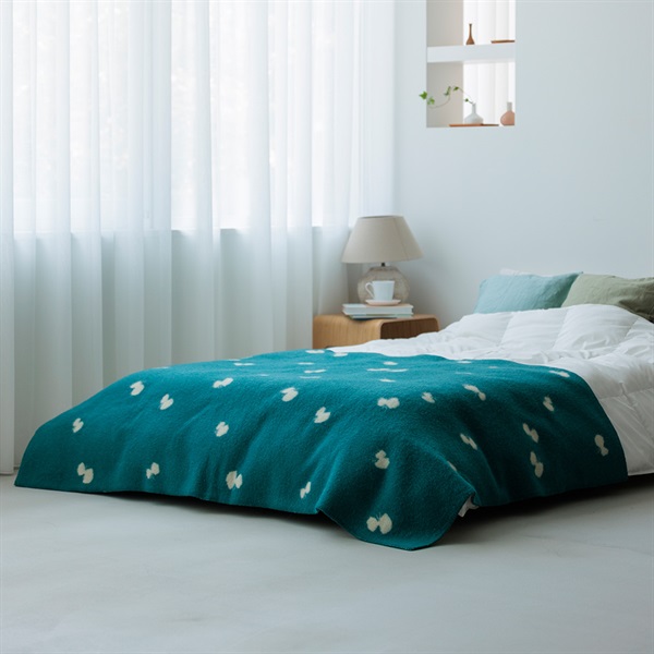 ウール シングルブランケット 130×180cm / CHOUCHO ブルーグリーン