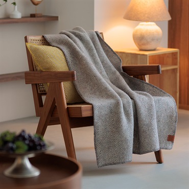 ウール ハーフブランケット 90×130cm / グースアイMIDI グレー
