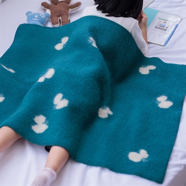 ウール ミニブランケット 65×90cm / CHOUCHO ブルーグリーン