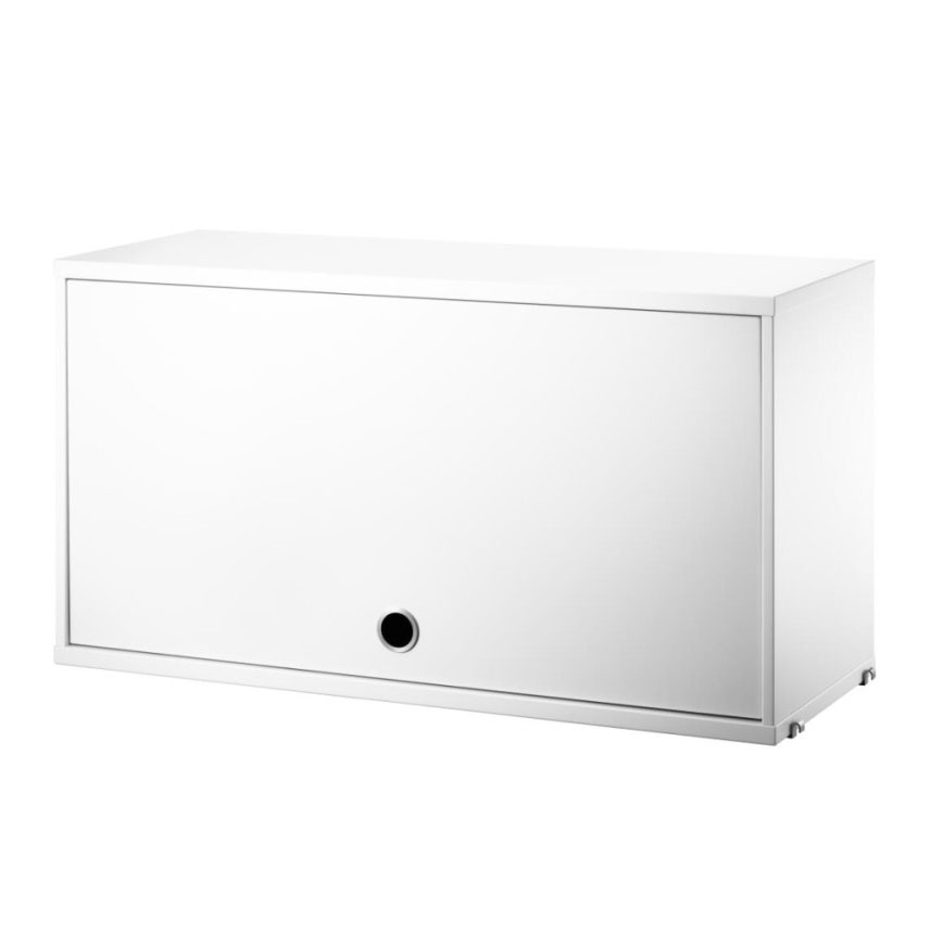 フリップドアキャビネット W78×D30×H42cm / MDF(ホワイト)