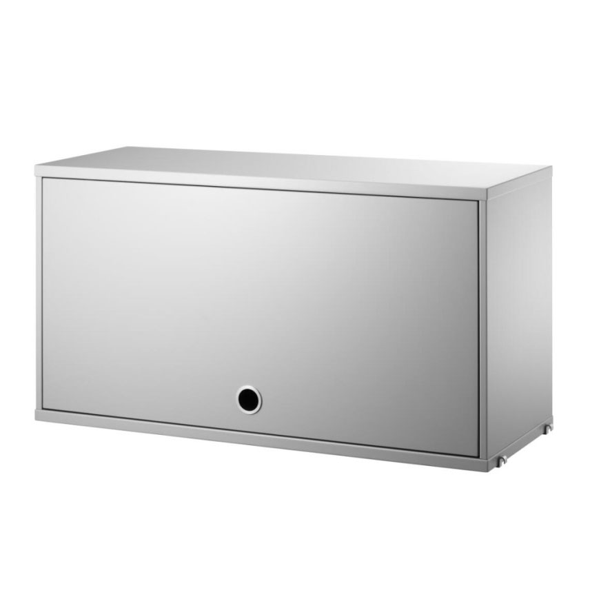 フリップドアキャビネット W78×D30×H42cm / MDF(グレー)