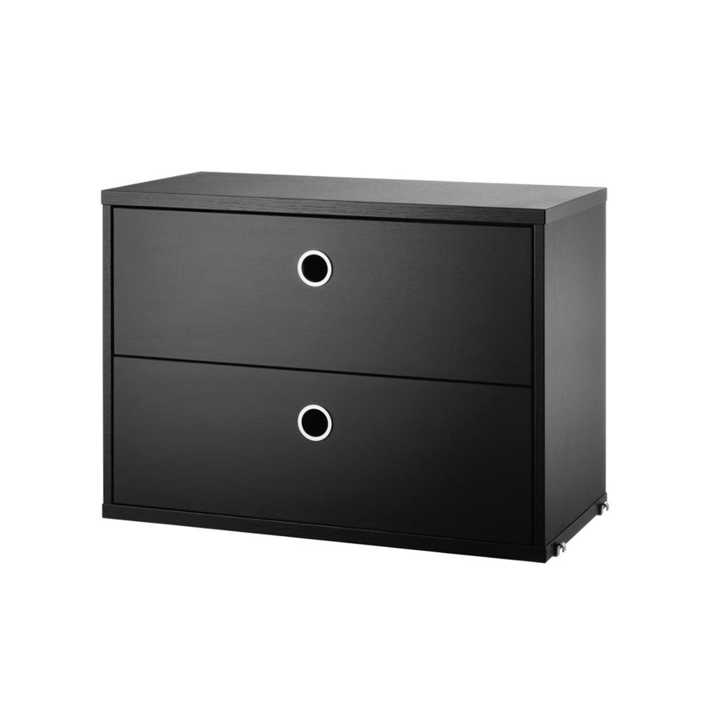 チェスト W58×D30×H42cm / ブラックステインドアッシュ