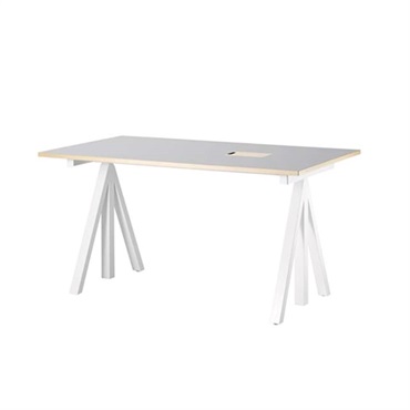 【15%OFF】昇降式 ワークデスク 140×78cm / ライトグレー【在庫限り】
