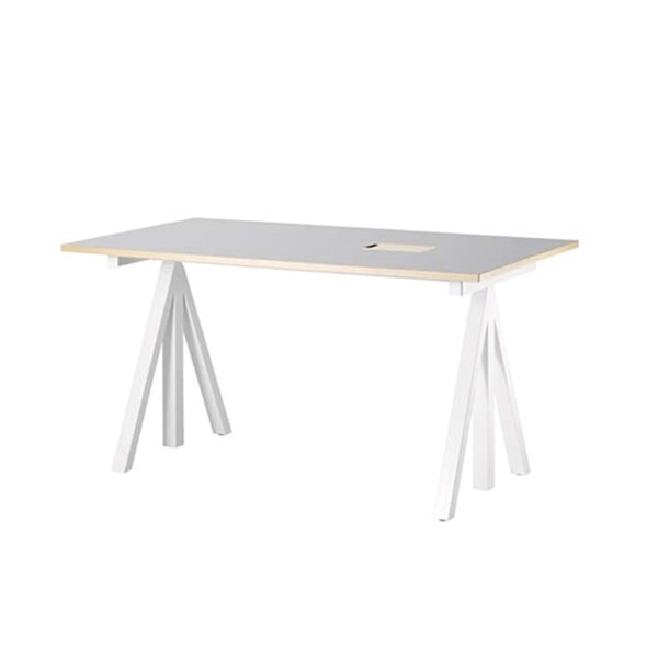 【15%OFF】昇降式 ワークデスク 140×78cm / ライトグレー【在庫限り】