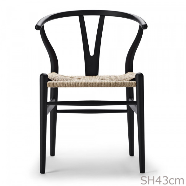 Yチェア CH24 SH43cm SOFT / ブラック 日本サイズ