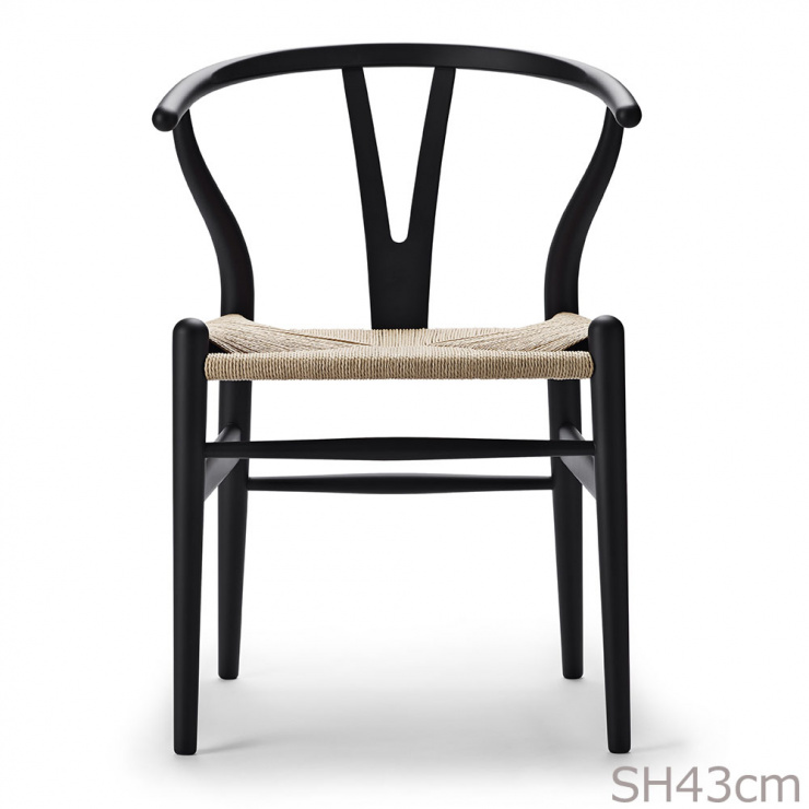 Yチェア CH24 SH43cm SOFT / ブラック 日本サイズ