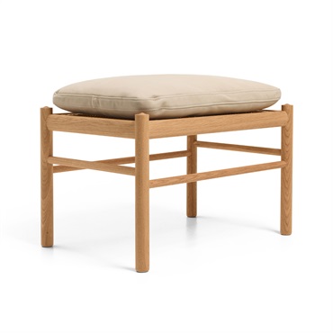 OW149F コロニアルフットスツール / オーク材 オイル仕上げ / ソーレンセンレザー TERRA