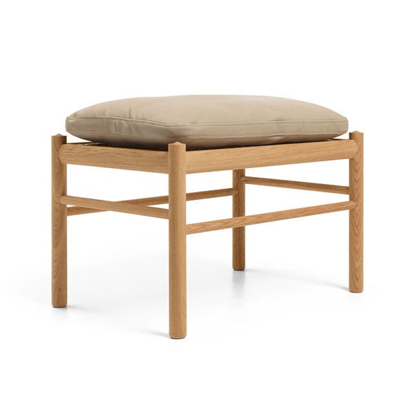 OW149F コロニアルフットスツール / オーク材 オイル仕上げ / ソーレンセンレザー TERRA(Marble 20366)