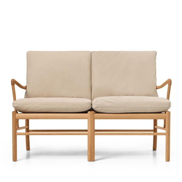 OW149-2 コロニアルソファ / オーク材 オイル仕上げ / ソーレンセンレザー TERRA(Lime 20365)