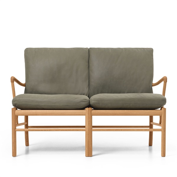 OW149-2 コロニアルソファ / オーク材 オイル仕上げ / ソーレンセンレザー TERRA(Jade 20368)