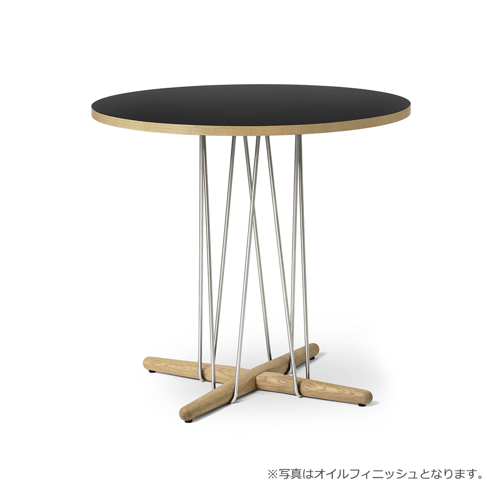 E020 エンブレイステーブル φ79.5cm / オーク材 ソープ仕上げ(ブラック)