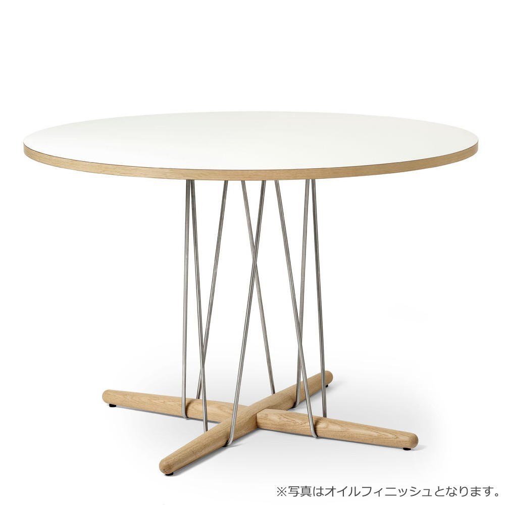 E020 エンブレイステーブル φ110cm / オーク材 ソープ仕上げ(ホワイト)