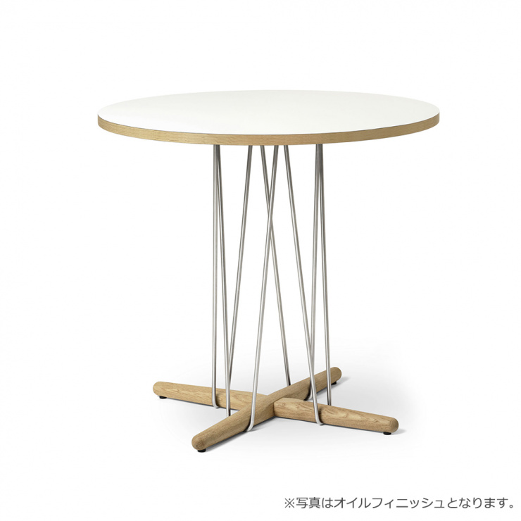 E020 エンブレイステーブル φ79.5cm / ブラック オーク材 ブラック塗装(ホワイト)