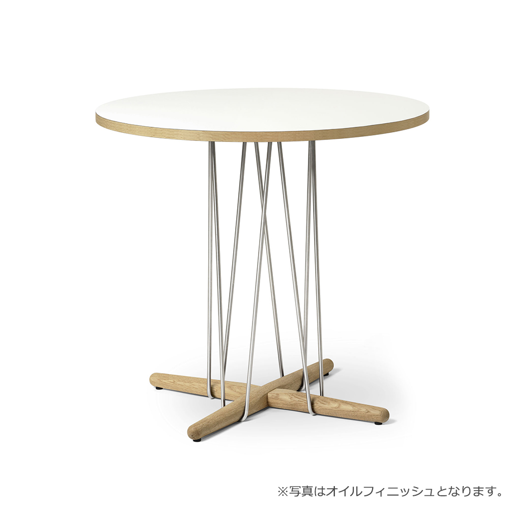 E020 エンブレイステーブル φ79.5cm / ブラック オーク材 ブラック塗装(ホワイト)