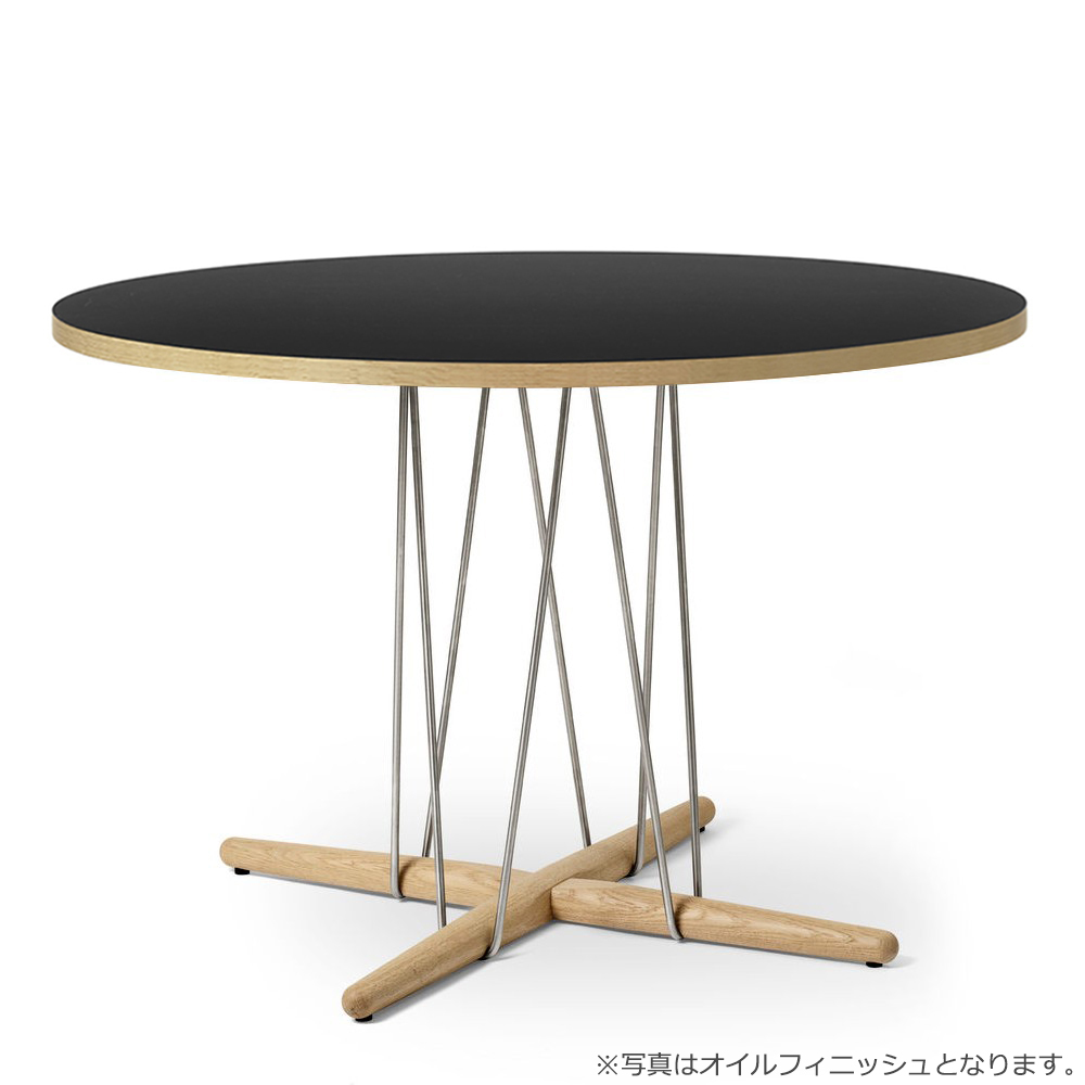 E020 エンブレイステーブル φ110cm / オーク材 ラッカー塗装(ブラック)