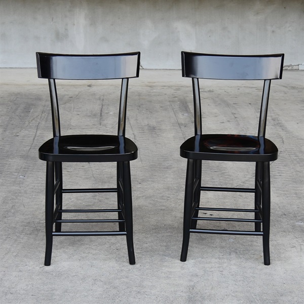 【アウトレット40%OFF】カフェチェア MILANO / ブラック グロス塗装 2脚セット ③