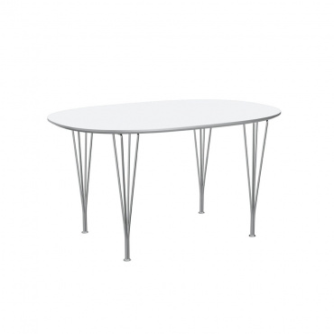 スーパー楕円テーブル B611 W135×D90cm / ホワイト 【国内在庫品】