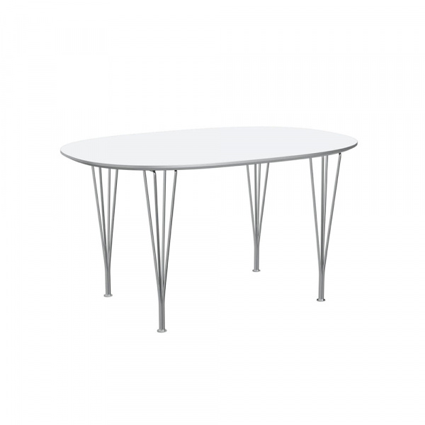 スーパー楕円テーブル B611 W135×D90cm / ホワイト 【国内在庫品】