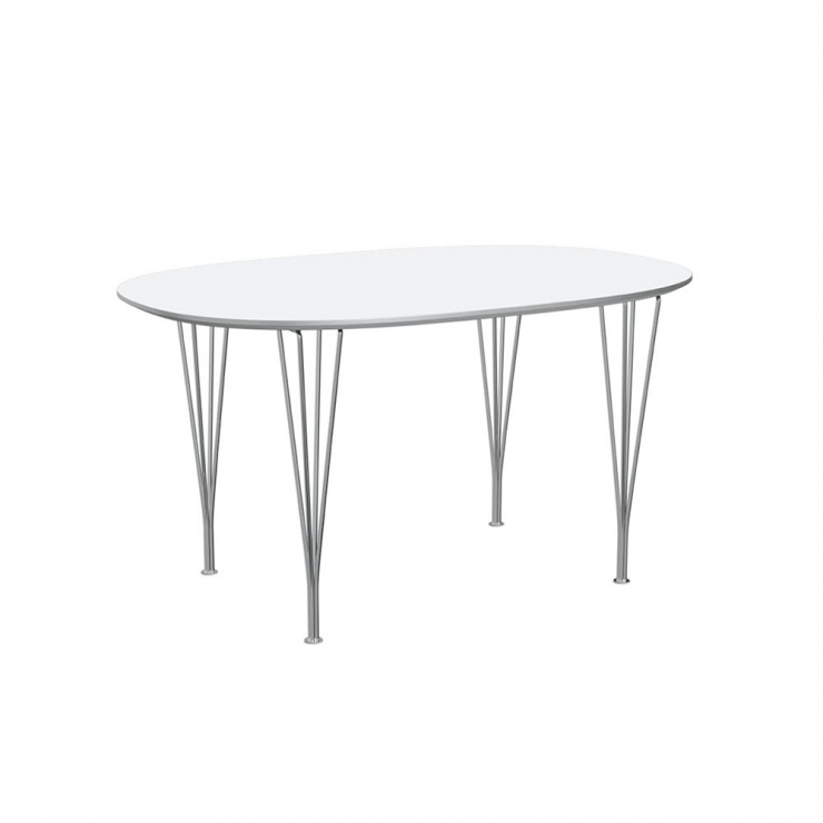 スーパー楕円テーブル B611 W135×D90cm / ホワイト 【国内在庫品】