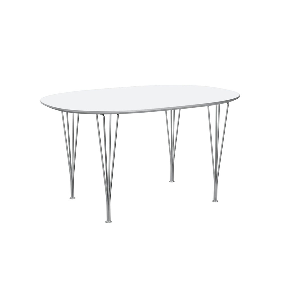 スーパー楕円テーブル B611 W135×D90cm / ホワイト 【国内在庫品】