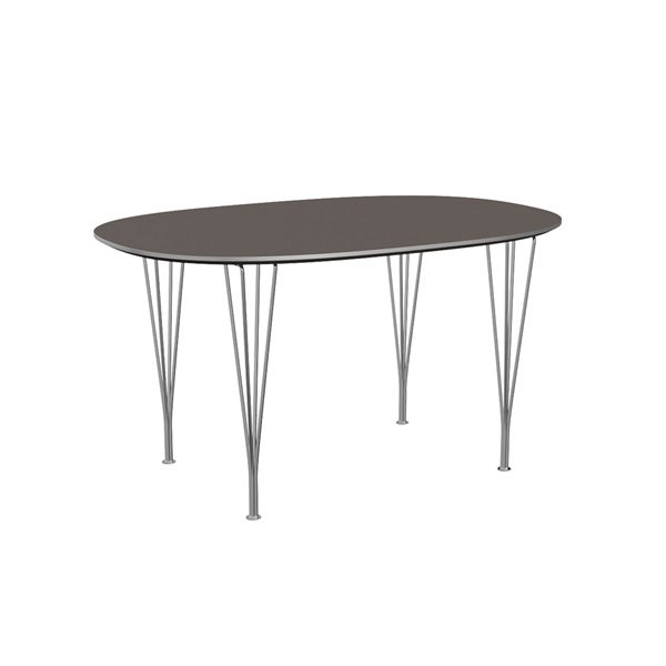スーパー楕円テーブル B611 W135×D90cm  【国内在庫品】(B611 グレー / クローム脚)