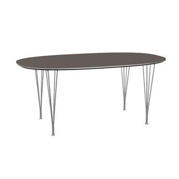 スーパー楕円テーブル B616 W170×D100cm 【国内在庫品】(B616 グレー クローム脚)