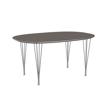 スーパー楕円テーブル B612 W150×D100cm 【国内在庫品】(B612 グレー クローム脚)