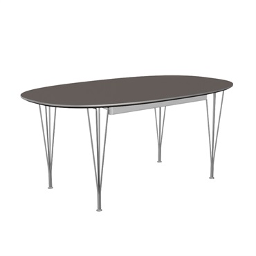 スーパー楕円 延長式テーブル B620 W170/270×D100cm 【国内在庫品】(B620 グレー クローム脚)