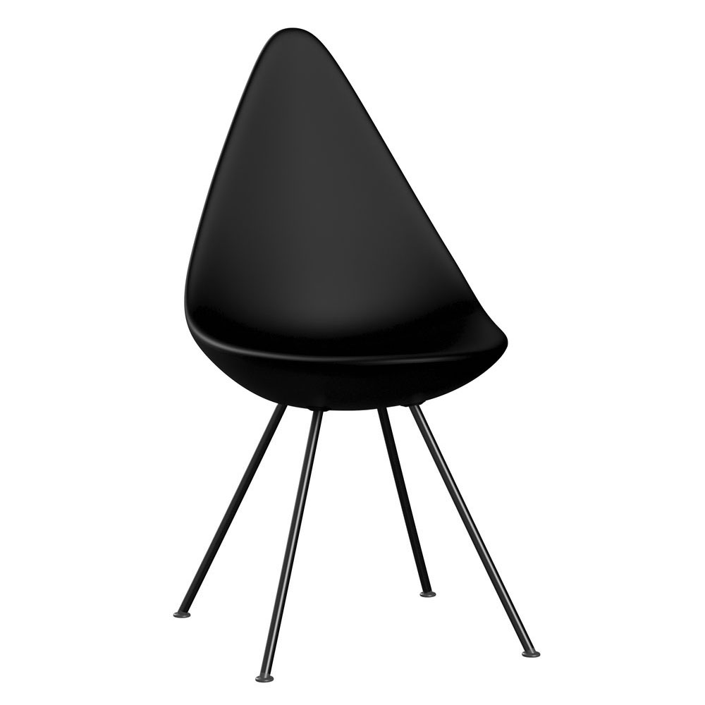 ドロップチェア SH43cm / ブラック×ブラック脚【国内在庫品】